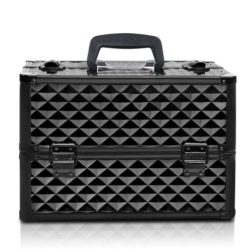 Portable Cosmetic Beauty Makeup Case Carry Bag Organiser Box Diamond w/ Strap - Picture 12 of 19
