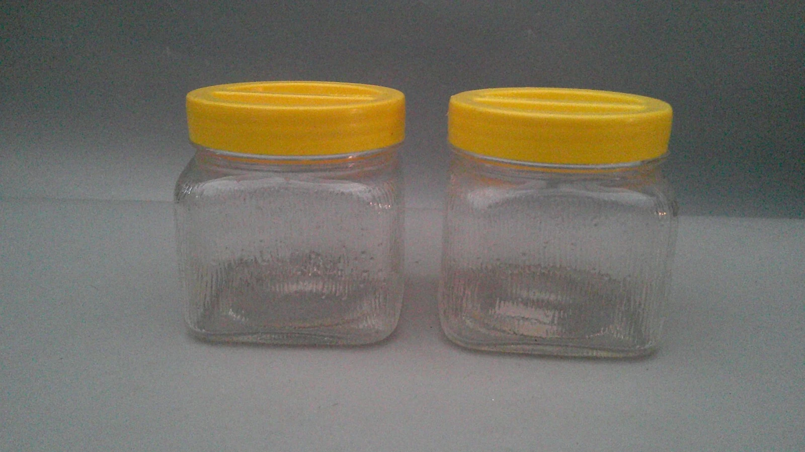 Vintage 70s Borgonovo square Glass Storage Jars
