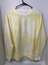 Stars Above Women's Soft Fleece Tie-Dye Lounge Sweatshirt Yellow Size Large