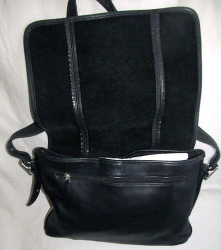 Coach Vintage Legacy Black Leather Flap Briefcase Shoulder Bag Needs Repair 9065 - Picture 3 of 14
