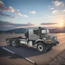 US Stock 1/14 6*6 Off-road Tractor Truck Differential Axle Metal Chassis Radio