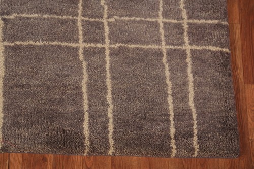 Unique Luxury Hand-Knotted Moroccan Rug Brown Bedroom Centerpiece 5x8 ft - Picture 5 of 21