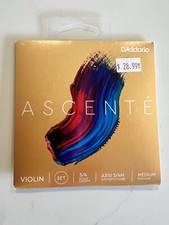 Ascente D  addario Violin strings 3/4 Set Medium NEW NOT 4/4 size
