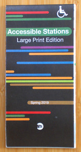 New York City NYC Subway Map MTA Large Print Edition Dated Spring 2019 Metro