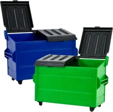 Set of 2 Dumpsters for WWE & AEW Wrestling Action Figures (Blue & Green)