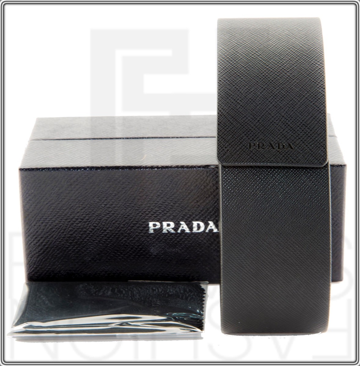 PRADA Futuristic Black Wrap Mask Logo PR30YS 30Y Fashion