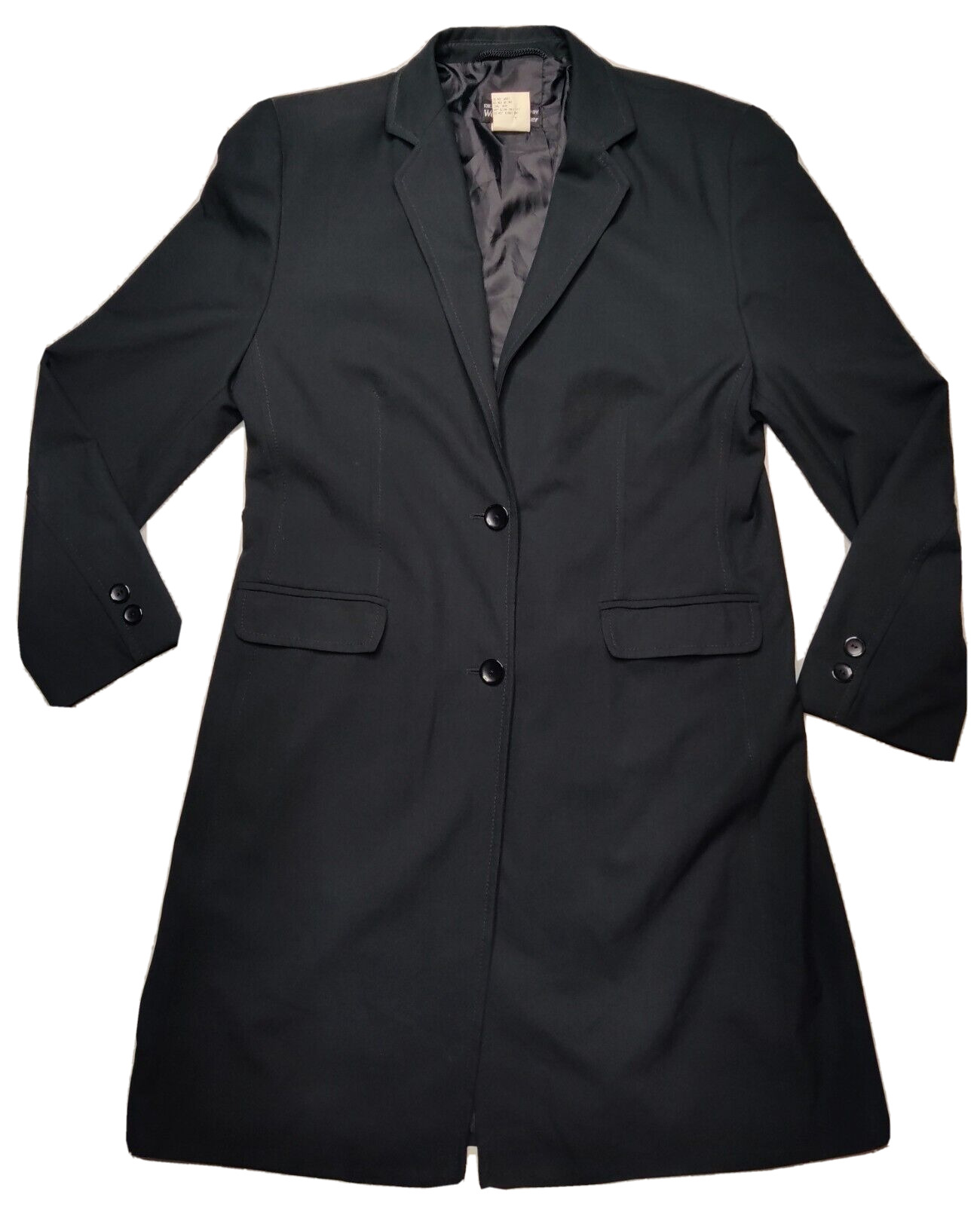 VTG WOLFGANG KAISER Women Size 12 Black Overcoat … - image 1