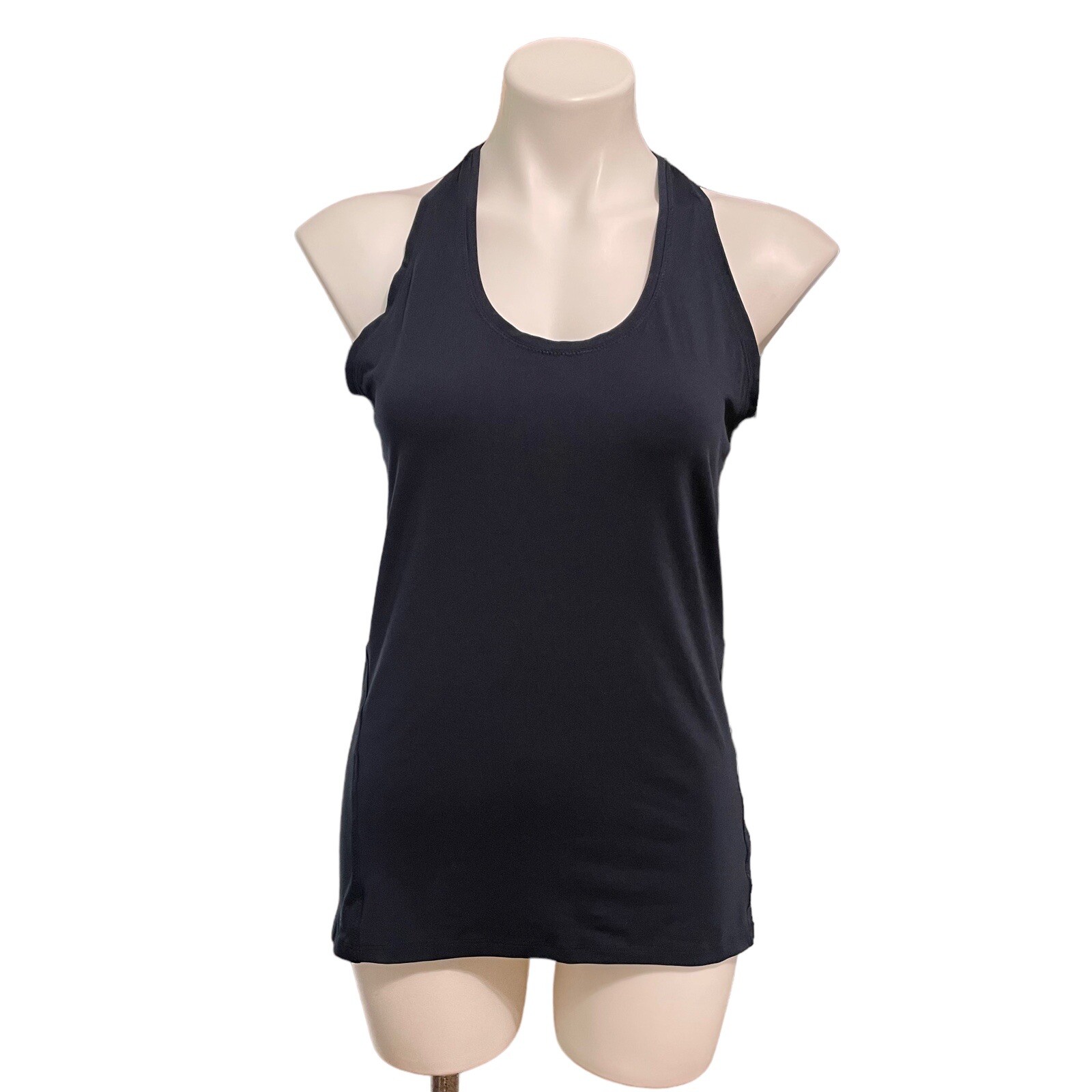 Athleta Womens Medium Racerback Tank Top Run Yoga Navy Blue