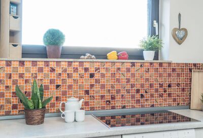 Mosaik Rückwand Transluzent Kombi Glasmosaik Crystal Sunrise orange MOS88-8SRO_f