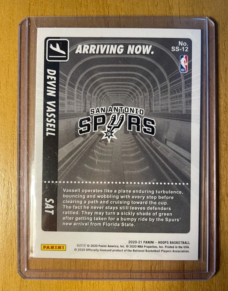 2020-21 Hoops DEVIN VASSELL Arriving Now ROOKIE Hologram - Spurs - MINT - Image 2 of 2