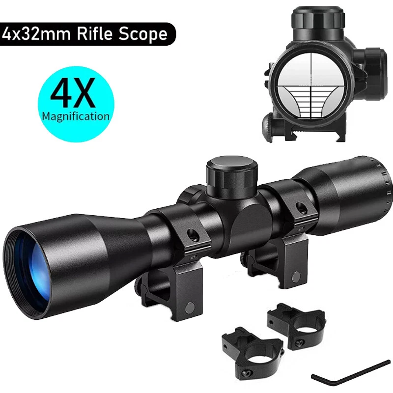 Red&Green Sniper 4X32 Compact Scope Crossbow Optics 22mm Tube Rings - Image 3 of 4
