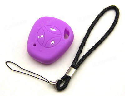 Purple Silicone Case Cover For Lada Kalina Priora Remote Key 3 Buttons LDAZBPU