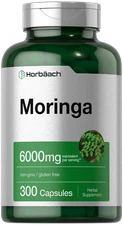 Moringa Oleifera Capsules | 6000mg | 300 Count | Non-GMO | by Horbaach 