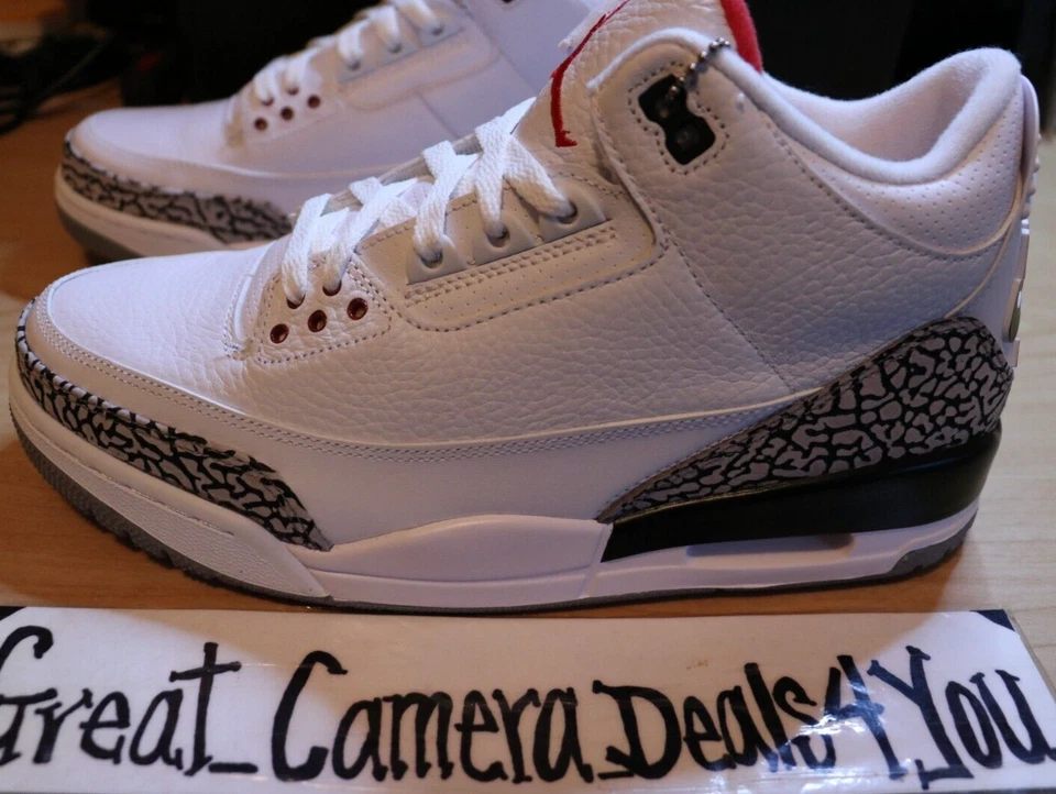 Nike Air Jordan Retro 3 III 1988 88 OG Blanco Cemento (2013) Talla 10 Nuevo en Caja Auténticas Foto 4 de 4