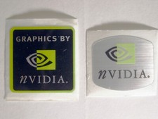 2pcs NVIDIA brand new badge or logo 1" x 1" 3/4"x 1"