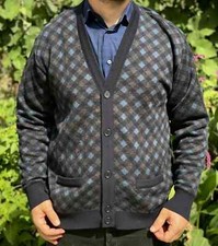 Paul Shark Yachting Vest Plaid Check Jumper Cardigan Sweater Size M 48 50 2