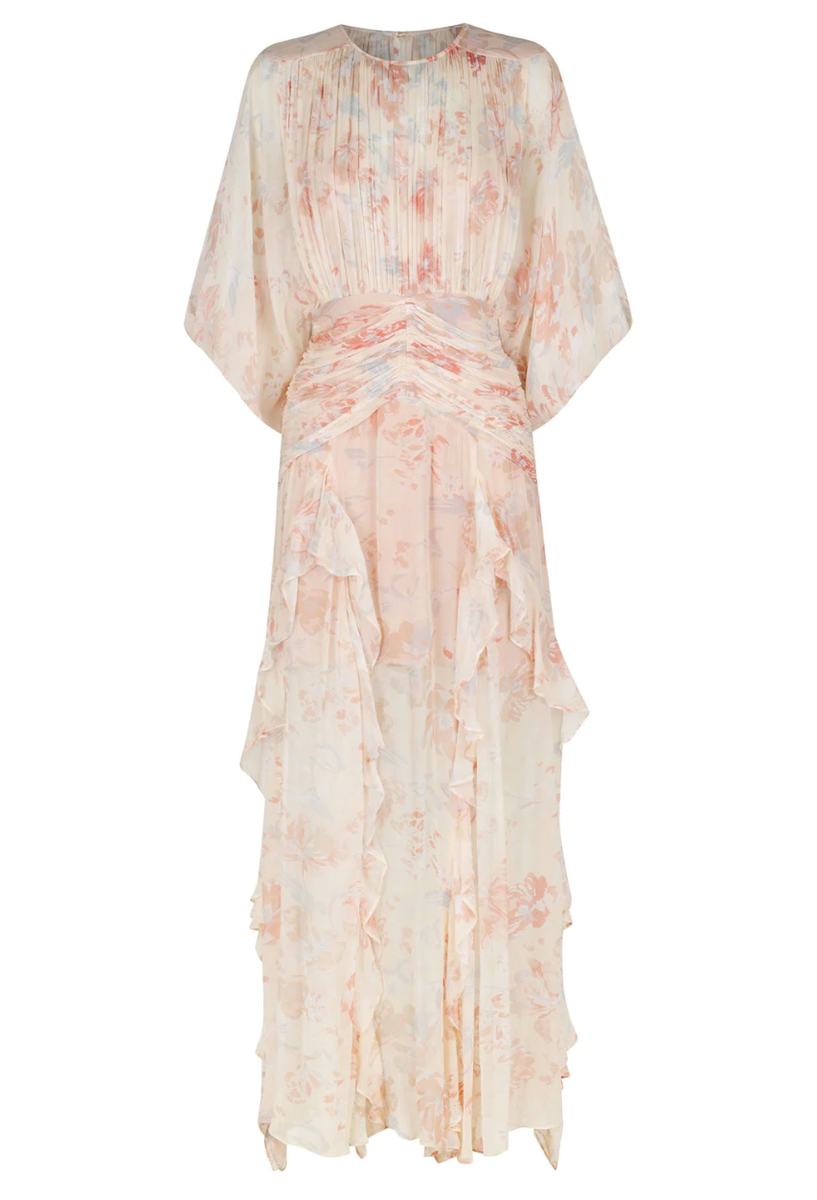 SHONA JOY Faye Round Neck Ballon Sleeve Maxi Dress Size US2 AU6 Orig. $520  NWD | eBay
