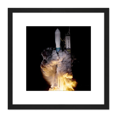 NASA Kepler Teleskop Delta Raketenstart Quadrat gerahmte Wandkunst 9 x 9 Zoll