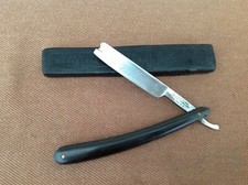 Wade Butcher "Corporate Mark" Straight Razor in Coffin, Etched Face