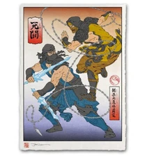 Mortal Kombat Sub Zero Scorpion MK Japanese Giclee Poster Print Art 12x17 Mondo