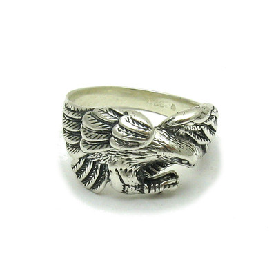 Stilvoller Sterling Silber Ring massiv 925 Adler Top Qualität Handarbeit