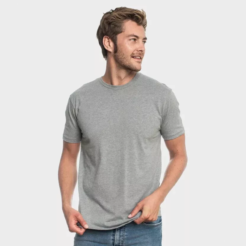 True Classic Crew Neck Tee T Shirt HEATHER GRAY GREY Men s S SMALL