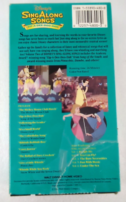 Disney's Sing Along Songs Zip-A-Dee-Doo-Dah VHS | eBay