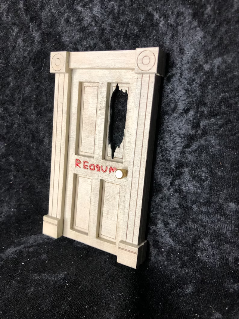 Framed Realistic 3D THE SHINING REDRUM Door Replica Diorama 