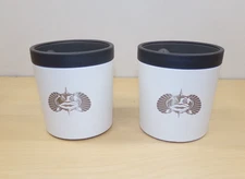 TOADFISH The Anchor Non-Tipping 16-32oz Cup Holder White & Dark Grey Set of 2