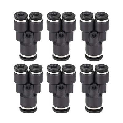 Kunststoff Y-Anschluss Abscheider mit Fittings 6 mm x 4 mm Außendurchmesser Druckschloss 6 Stück