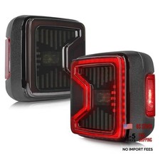 Pack 2 LED Tail Lights Compatible with Jeep JL Wrangler 2018-2026 Full Smoked