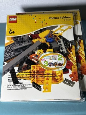 (2) LEGO Pocket Folders 2-Pack Includes 2 Sticker Sheets 11.75'' X 9.5'' 2012