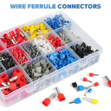 1200 Pcs 22-5 AWG Ferrule Wire Crimp Connectors Insulated Cord Pin End Terminals