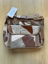 STEFANO Damen Umhängetasche Echtleder Patchwork Braun Beige – NEU mit Etikett.