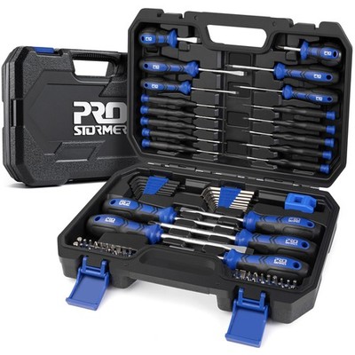 Prostormer 79-Piece Magnetic Screwdriver Set with Tool Box Blue+black