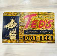 Ted's Root Beer Advertising Sign - "Delicious, Creamy Root Beer" Soda Theme