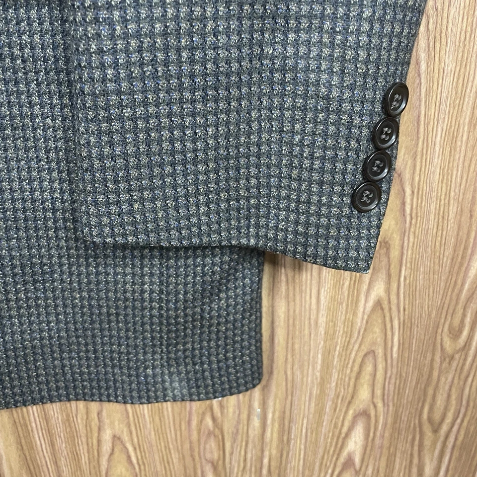 Abrigo deportivo Gianfranco Ruffini para hombre 40L verde multicolor texturizado 100 % lana de cordero Foto 3 de 4