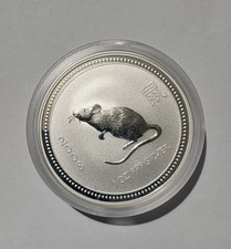 2007 2008 Series 1 Perth Mint Australia Lunar Year  Mouse Rat Silver 1 oz Coin