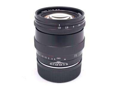 Voigtlander ULTRON 75mm F1.9 SC Einzelfleck Schwarz Lack Leica M Objektiv
