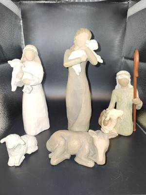 3 Willow Tree Shepherds & 2 Animals 1999 & 2002 Susan Lordi