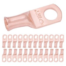 SELTERM 25pcs 8 AWG 1/4" Stud Battery Lugs, Ring Terminals, Heavy Duty Copper...