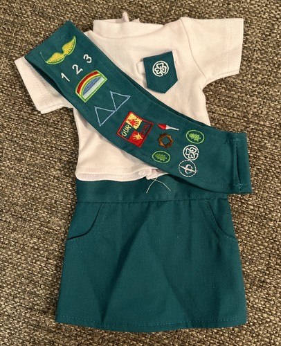 Girl Scouts of America For 18” Doll Like American girl OG Clothes Skirt Top Sash