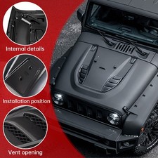 Hood Panels For 2007-18 Jeep Wrangler Jk Jku Steel Black Vented Heat Dispersion