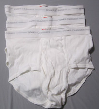 Vintage, HANES Classics, Size 36, Men's, White Briefs, cotton, Tags, 3 Pack,