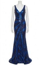 Jovani V-Neck Gown With Front Drape Detail Size 8
