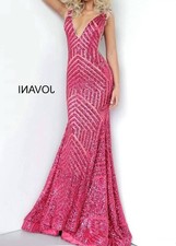 Jovani Jovani Sequin Embellished Mermaid Prom Dress Pageant Gown Plunging
