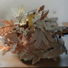 new way to celebrate Harvest fall garland 6ft set of 2 Autumn leaf berries beige