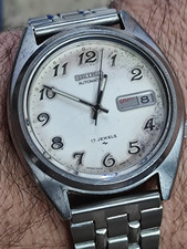 Vintage SEIKO 7009-8081 MILITARY AUTOMATIC White Dial JAPAN