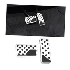 HZEL Car Pedal Cover, 2PCS Aluminum Alloy Vehicle Accelerator Gas Brake Silver