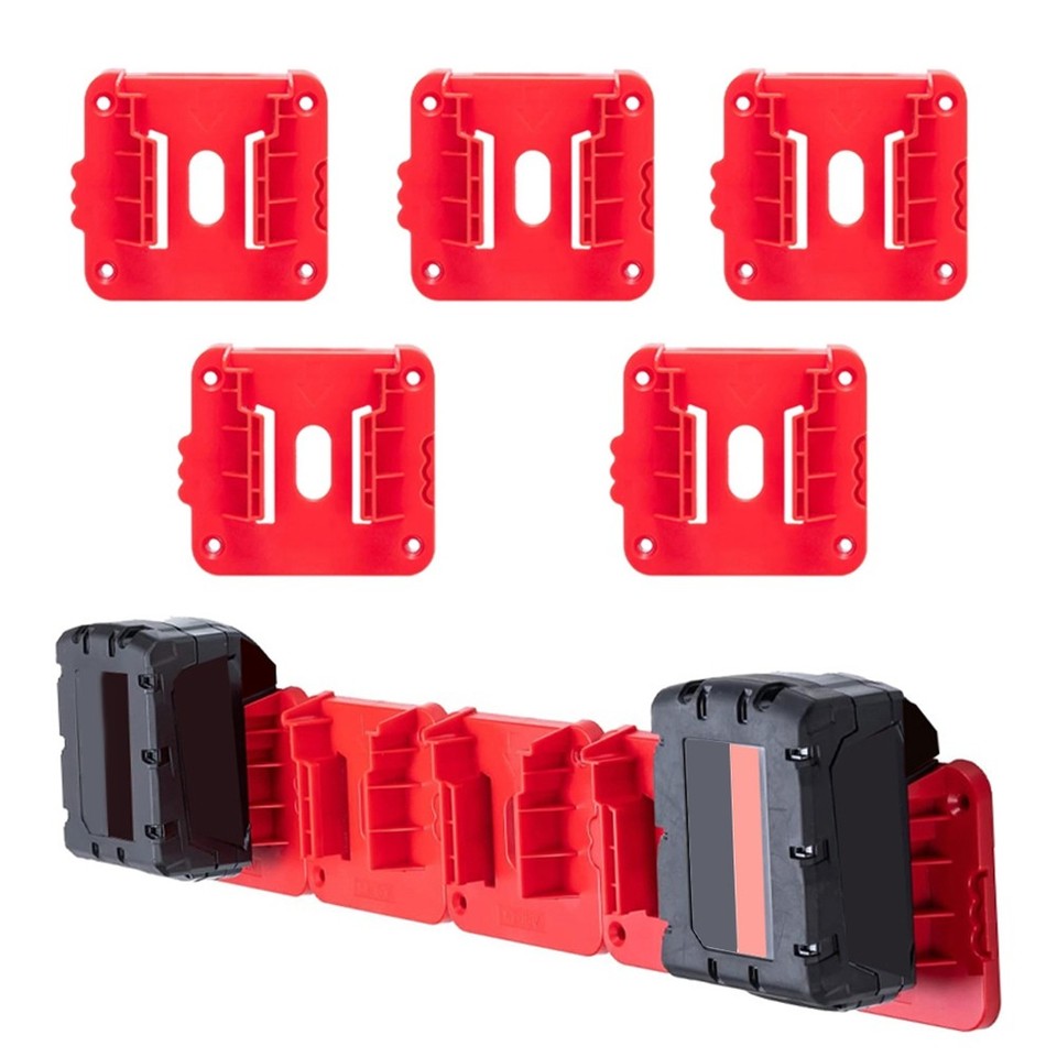 5PCS for Battery Holder, 18V Lithium Battery Wall Mount Dock, Secure ...
